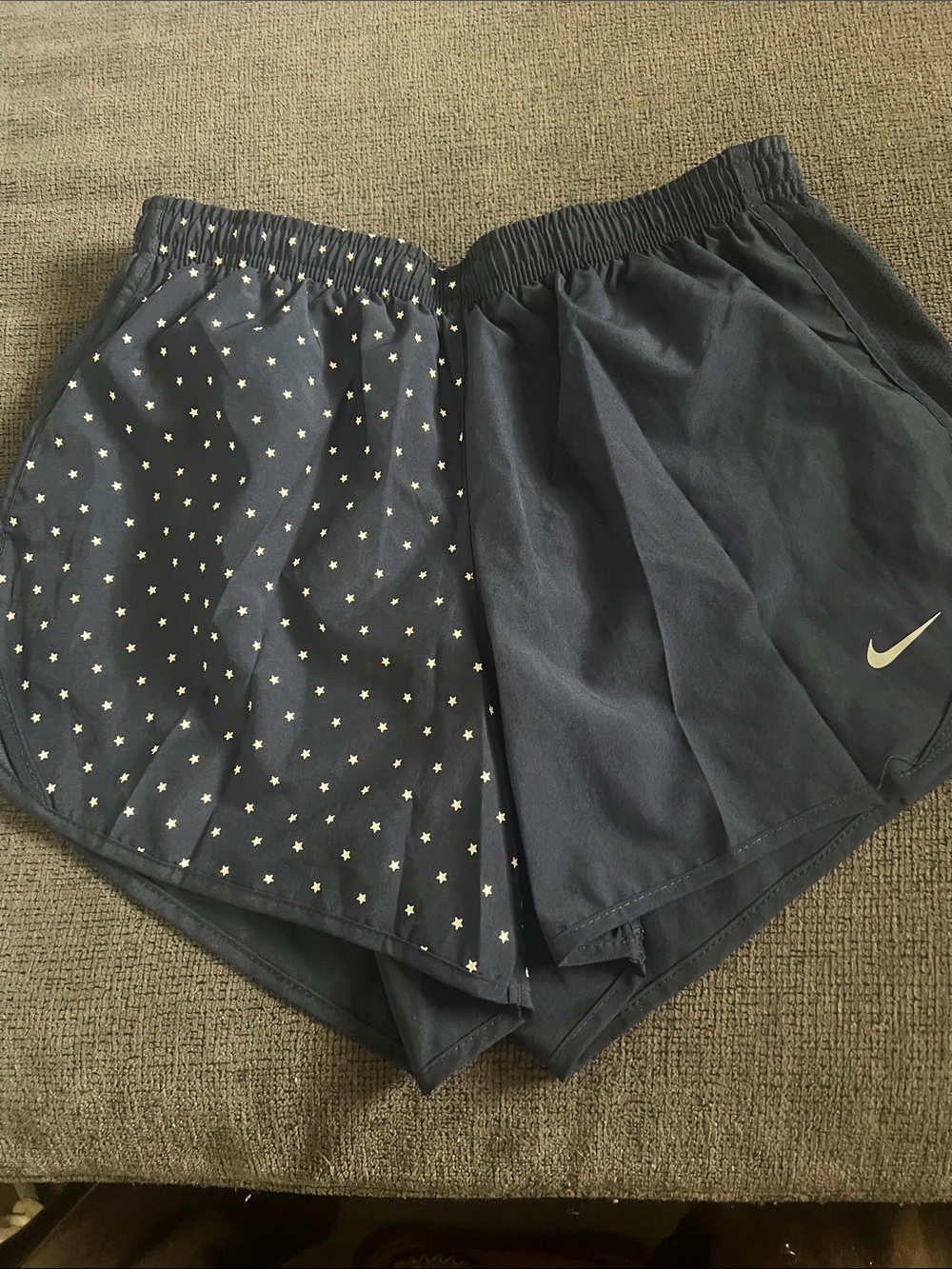 Nike Navy Star-Print Kids Athletic Shorts